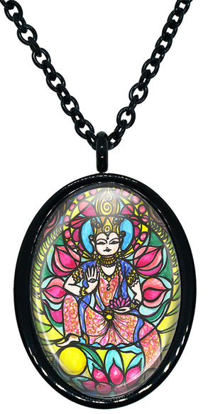 My Altar Goddess Kwan Kuan Yin for Love & Beauty Stainless Steel Pendant Necklace