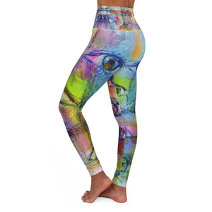 Surreal Eyes are Watching Abstract Art Women's High Waisted Yoga Leggings