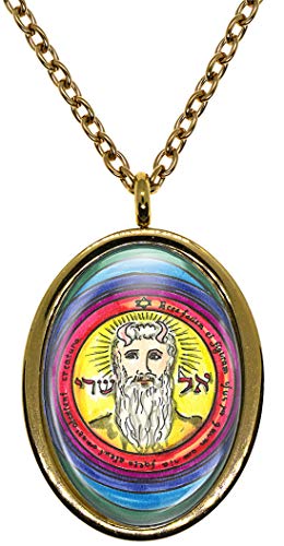 My Altar Solomons 1st Pentacle of The Sun El Shaddai Grants All Things Desired Gold Stainless Steel Pendant Necklace