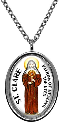 My Altar Saint Clare Silver Stainless Steel Pendant Necklace