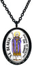 My Altar Saint Blaise Patron of Healing The Throat Black Stainless Steel Pendant Necklace