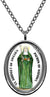 My Altar Saint Bridget of Sweden Patron of Widows Silver Stainless Steel Pendant Necklace