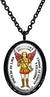 My Altar Archangel Zerachiel Gift of Healing Protected by Angels Black Steel Pendant Necklace
