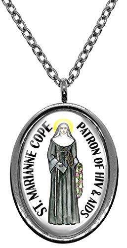 My Altar Saint Marianne Cope Patron of HIV and AIDS Silver Stainless Steel Pendant Necklace