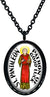 My Altar St. Pantaleon Patron Saint of Good Luck Black Stainless Steel Pendant Necklace