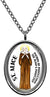 My Altar Saint Alice Patron for Protecting The Blind & Paralyzed Silver Stainless Steel Pendant Necklace