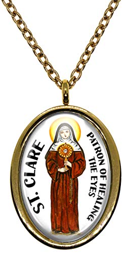 My Altar Saint Clare Gold Stainless Steel Pendant Necklace