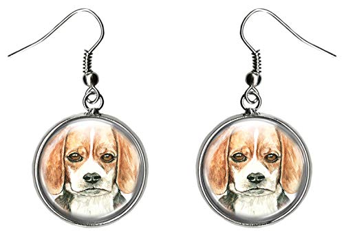 Beagle Dog Hypoallergenic Stainless Steel Silver Earrings