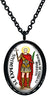 My Altar Saint Expeditus Patron Saint of Urgent Requests Black Stainless Steel Pendant Necklace