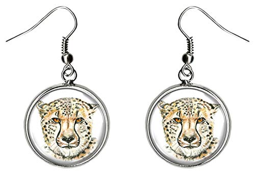 Cheetah Silver Hypoallergenic Stainless Steel Silver Earrings