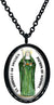 My Altar Saint Bridget of Sweden Patron of Widows Black Stainless Steel Pendant Necklace