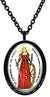 My Altar Saint Catherine of The Wheel for Sewing & Fashion Design Black Stainless Steel Pendant Necklace