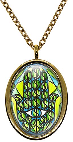 My Altar Wealth Success Manifesting Hamsa Gold Stainless Steel Pendant Necklace