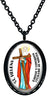My Altar Saint Helena Patron of Difficult Marriages & Divorce Black Stainless Steel Pendant Necklace