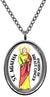 My Altar Saint Agatha Patron of Breast Cancer Silver Stainless Steel Pendant Necklace