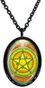 Solomons 1st Pentacle of The Mercury for Personal Magnetism Black Stainless Steel Pendant Necklace