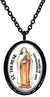 My Altar Saint Therese Patron of Unconditional Love Black Stainless Steel Pendant Necklace