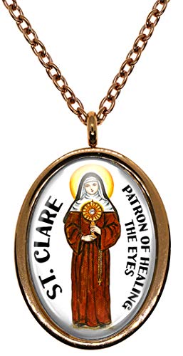 My Altar Saint Clare Rose Gold Stainless Steel Pendant Necklace