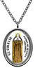 My Altar Saint Colette Patron of Healthy Childbirth Silver Stainless Steel Pendant Necklace