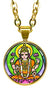 My Altar Fortune Goddess Lakshmi 5/8" Mini Stainless Steel Gold Pendant Necklace