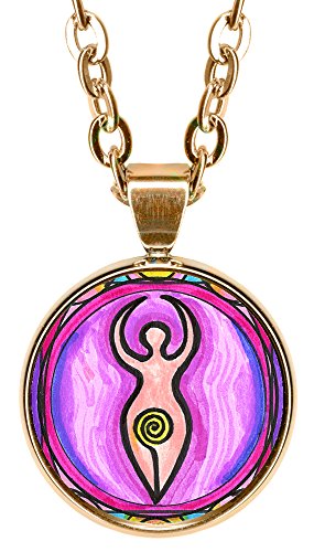Spiral Goddess 5/8" Mini Stainless Steel Rose Gold Pendant Necklace