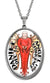 My Altar December Birthday Angel Huge Glass and Steel Necklace Talisman Pendant