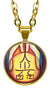 Reiki Master 5/8" Mini Stainless Steel Gold Pendant Necklace