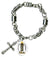 St Martin de Porres Equal Rights, Animal Rescue & Cross Steel 7" to 8" Bracelet