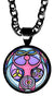 My Altar Triple Moon Goddess Reiki 5/8" Mini Stainless Steel Black Pendant Necklace