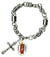 My Altar St Expeditus for Urgent Requests Charm & Cross Stainless Steel 7" to 8" Bracelet