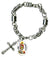 St Florian of Fire Disaster Protection Charm & Cross Stainless Steel 7" to 8" Bracelet