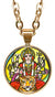 My Altar Goddess Durga Divine Force 5/8" Mini Stainless Steel Rose Gold Pendant Necklace