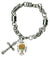 Archangel Jehudiel Gift of Work Charm & Cross Stainless Steel 7" to 8" Bracelet