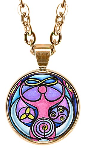 My Altar Triple Moon Goddess Reiki 5/8" Mini Stainless Steel Rose Gold Pendant Necklace