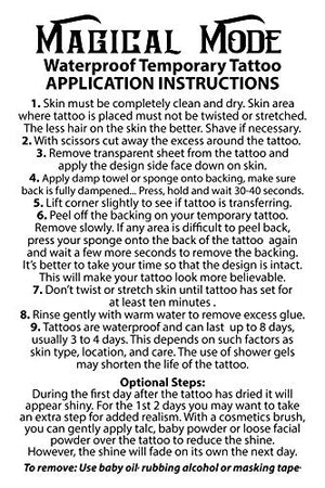 Boho Red Fox 5 1/2" x 7" Temporary Tattoos 2 Sheets