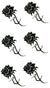 Black Roses Waterproof Temporary Tattoos 2 Sheets