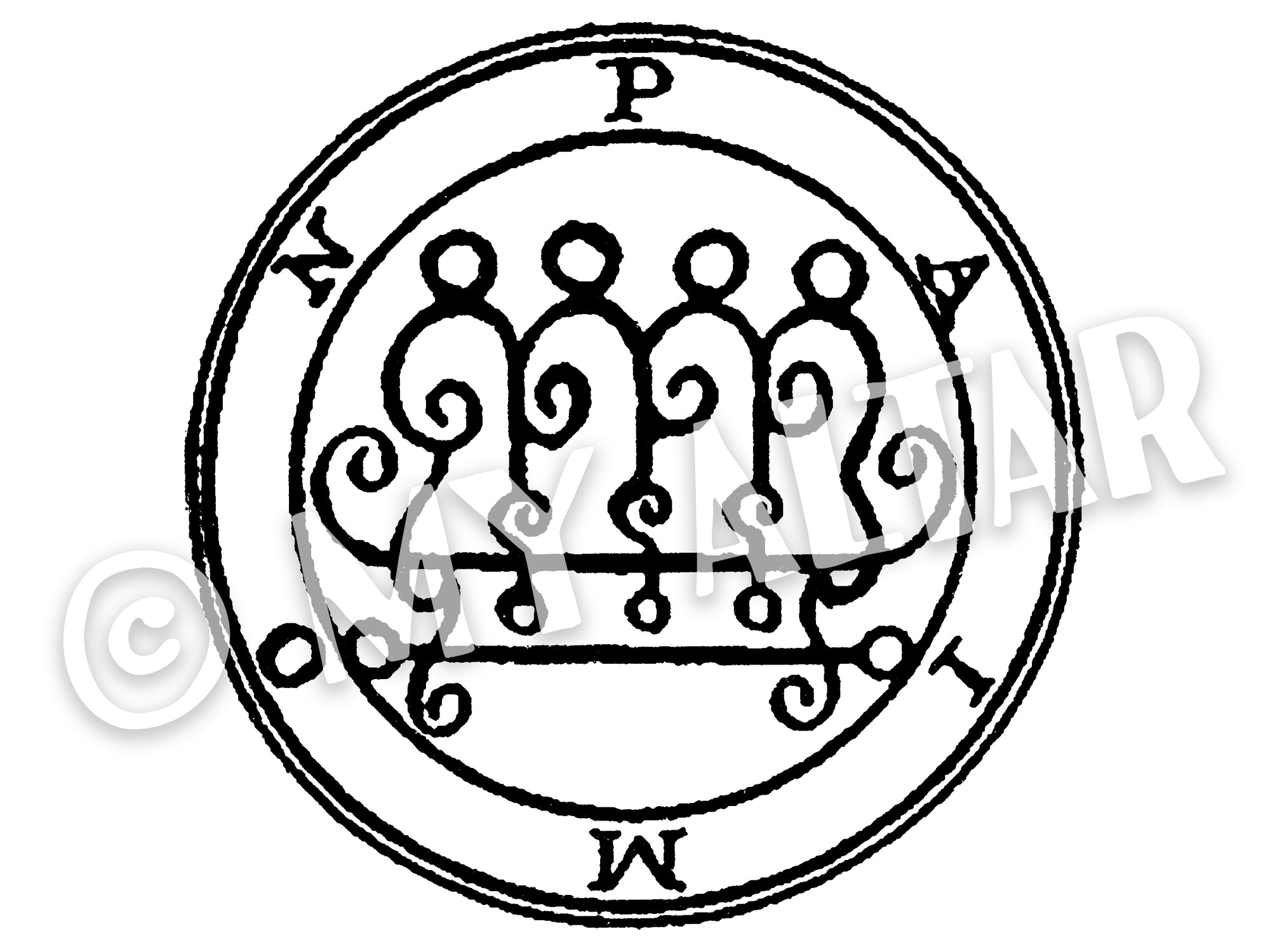 Set of 2 Large 5" Paimon 9th Lesser Seal Goetia Solomon Invocation Sigil Waterproof Temporary Tattoos
