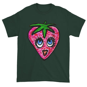Whimsical Big Eyed Happy Strawberry Unisex T-shirt