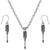 Screwdriver Tool Charms Steel Chain Necklace and Hypoallergenic Titanium Earrings Set