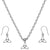 Mini Triquetra Charm Steel Chain Necklace and Hypoallergenic Titanium Earrings Set