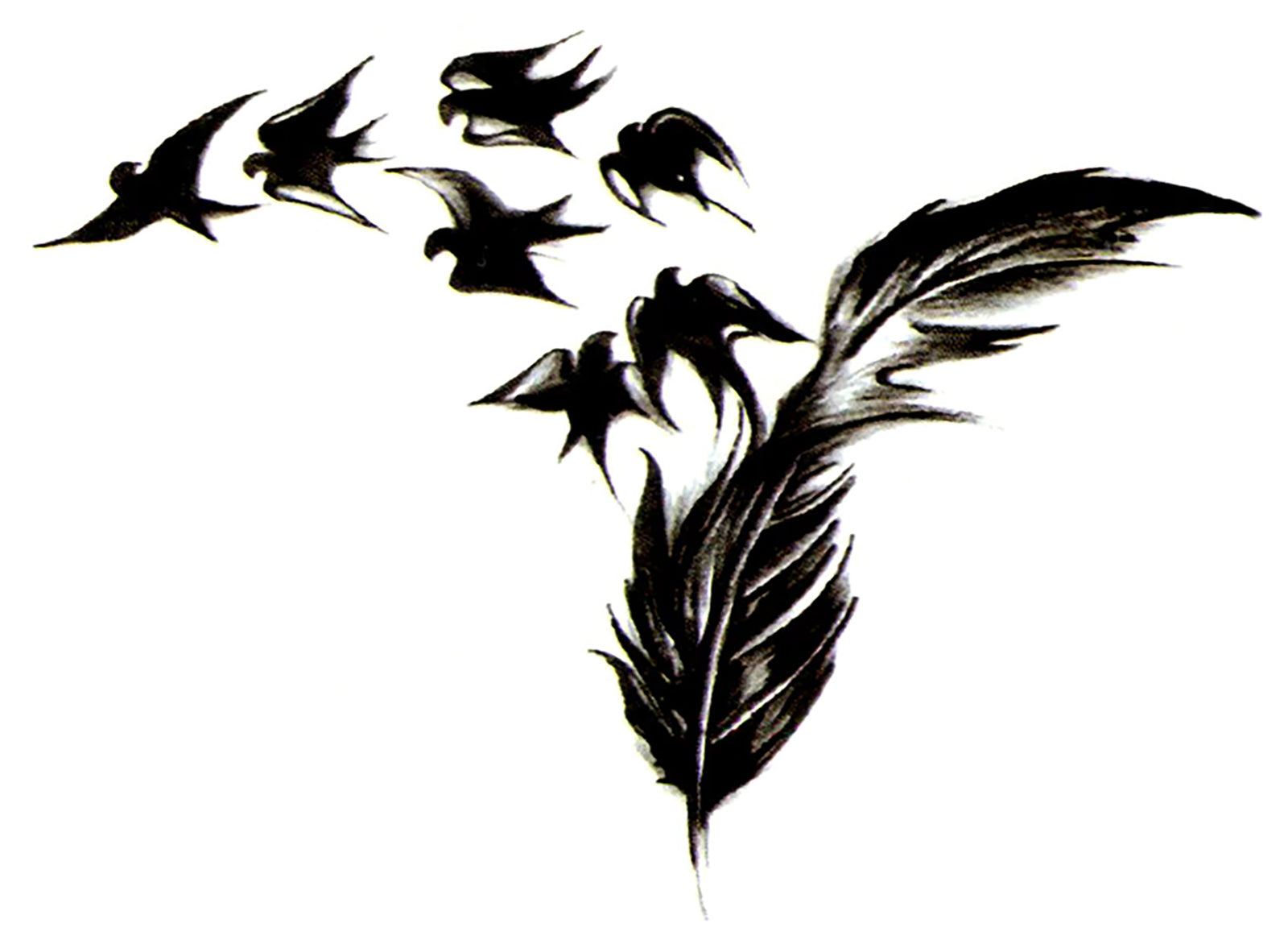 Birds of a Feather Waterproof Temporary Tattoos 2 Sheets