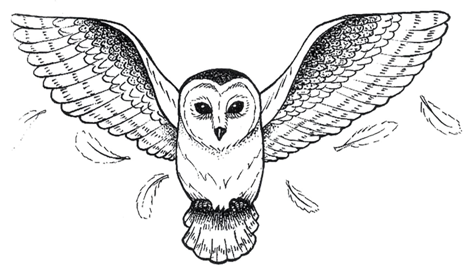 Flying Owl Waterproof Temporary Tattoos 2 Sheets