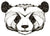 Panda Head Portrait Face Black Waterproof Temporary Tattoos 2 Sheets