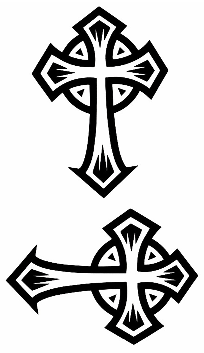 Celtic Protestant Anglican Rosary Cross Waterproof Temporary Tattoos 2 Sheets