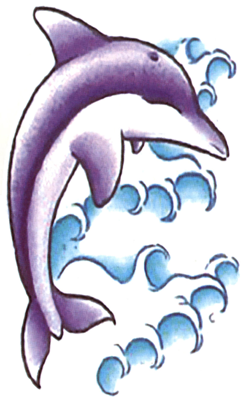 Dolphin Waterproof Temporary Tattoos 2 Sheets