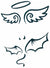 Angel Devil Wings Waterproof Temporary Tattoos 2 Sheets