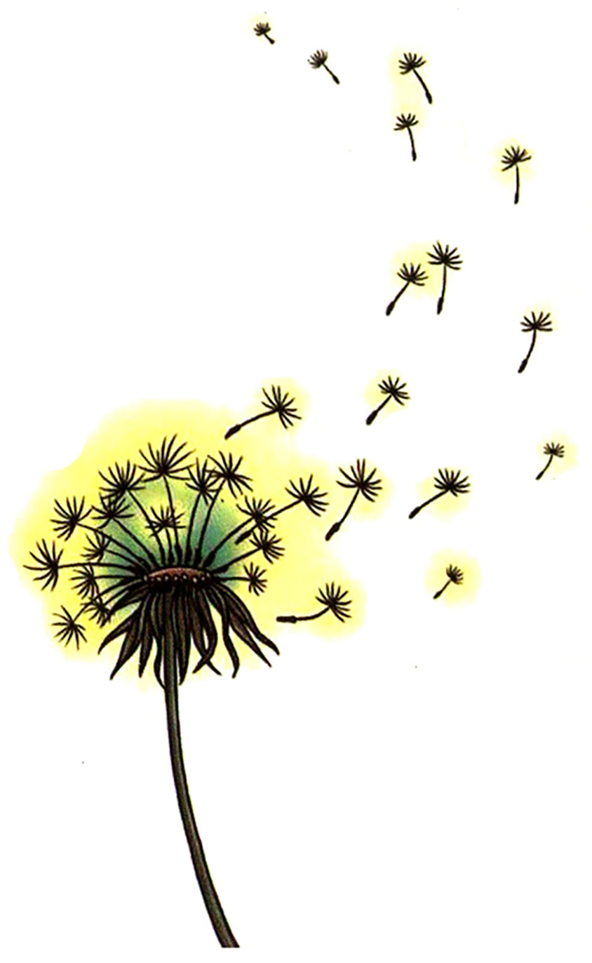 Dandelion Flower Art Waterproof Temporary Tattoos 2 Sheets