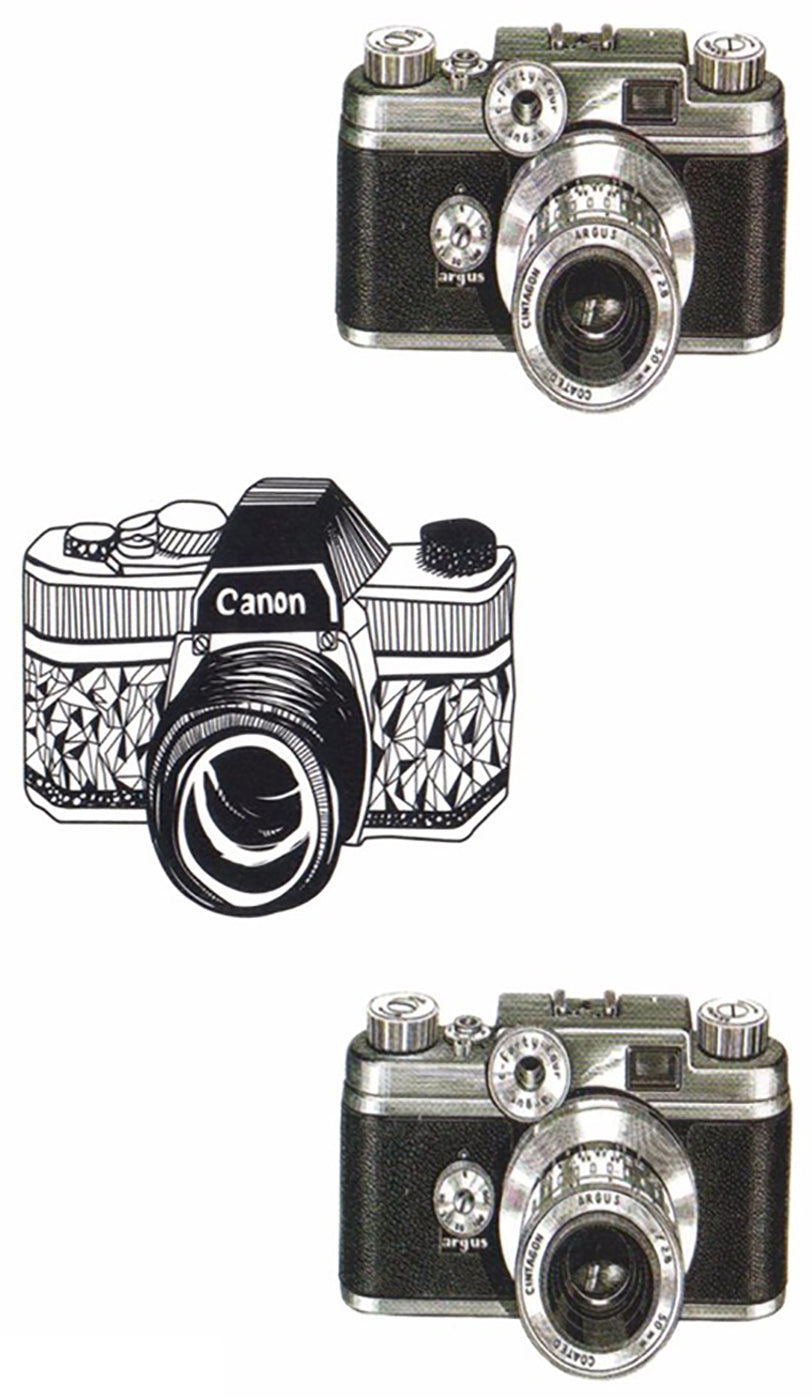 Cameras Waterproof Temporary Tattoos 2 Sheets