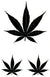Cannabis Marijuana Leaves Black Waterproof Temporary Tattoos 2 Sheets