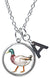 Mallard Duck Pendant & Initial Charm Steel 24" Necklace